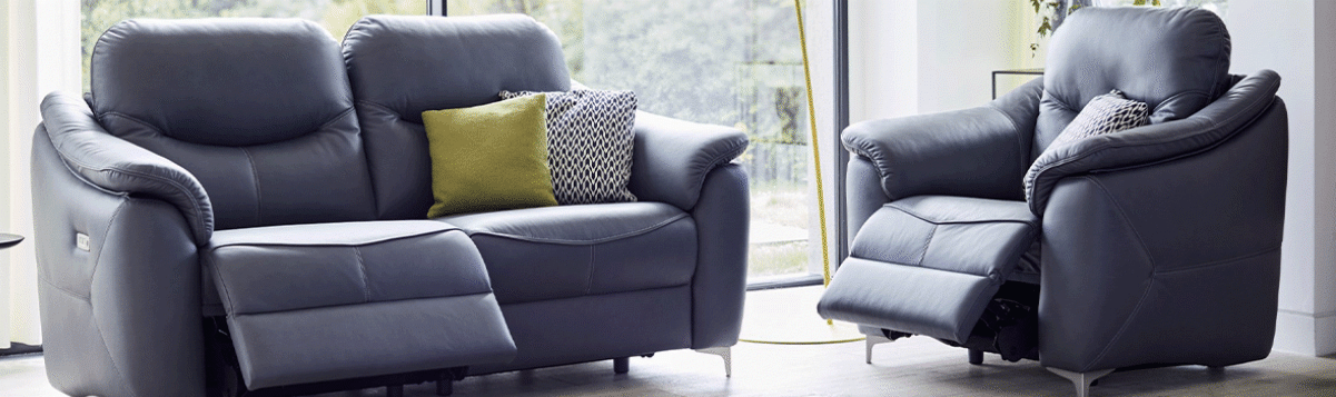 Leather 2 Seater Manual Recliner Sofas