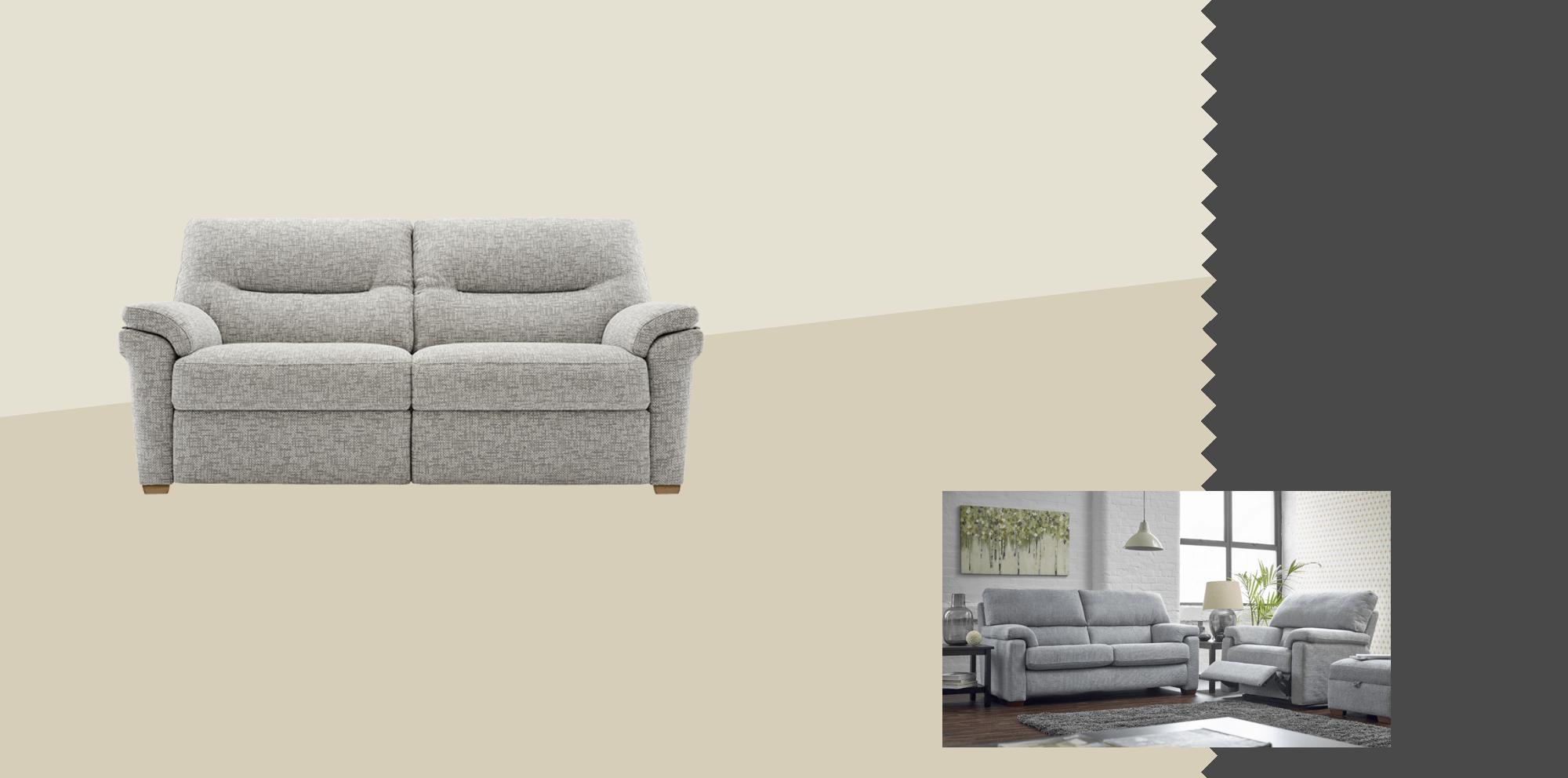 Fabric 3 Seater Power Recliner Sofas