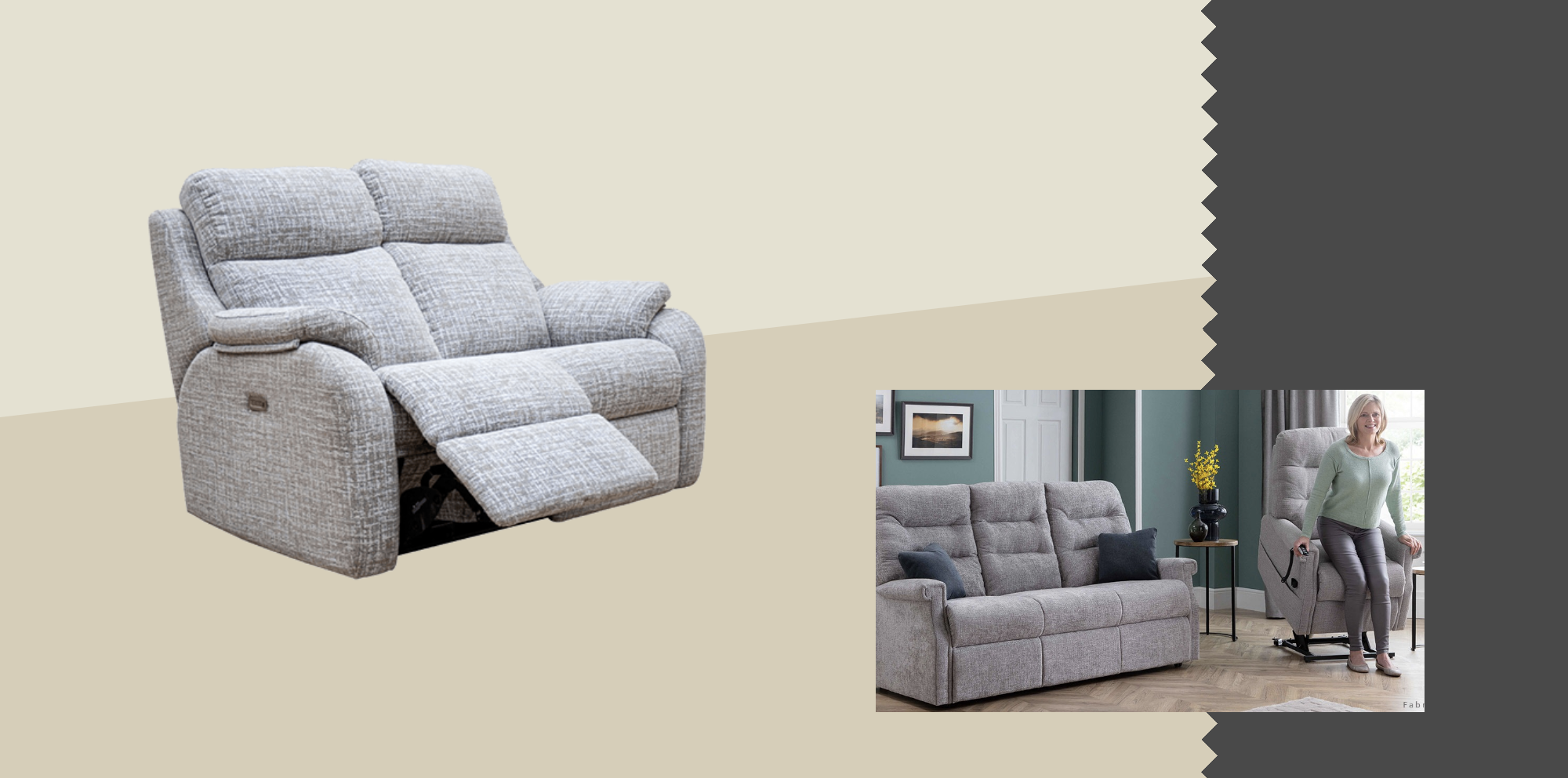 Fabric 2 Seater Manual Recliner Sofas