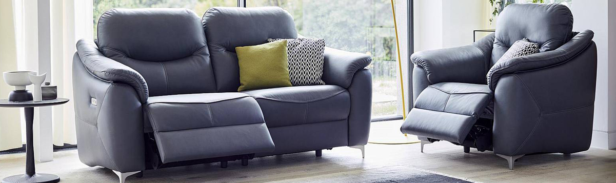 Leather 3 Seater Power Recliner Sofas